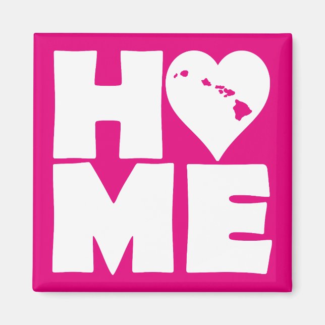 Hawaii Home Heart State Fridge Magnet (Front)