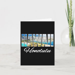Hawaii Honolulu Tee Beach Hawaiian Island  Card