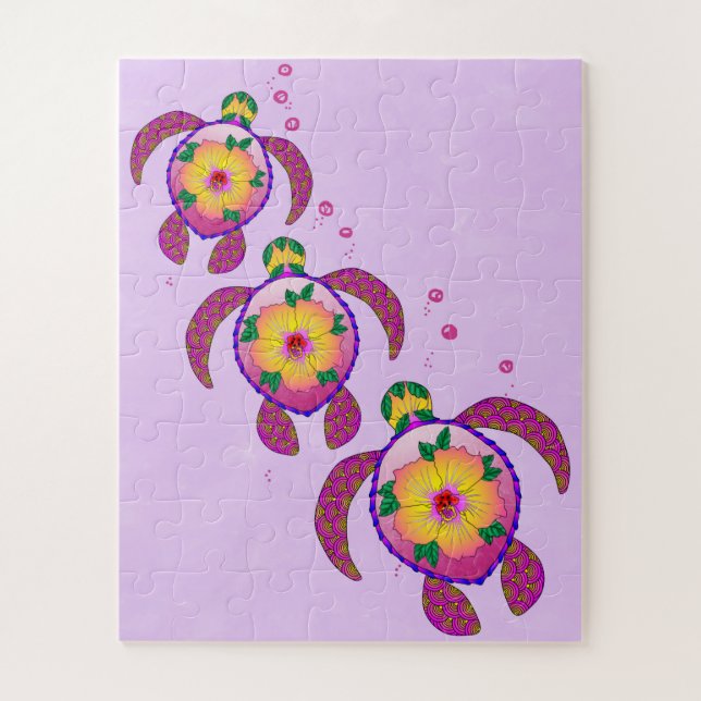 Hawaii Honu Sea Turtles Jigsaw Puzzle (Vertical)
