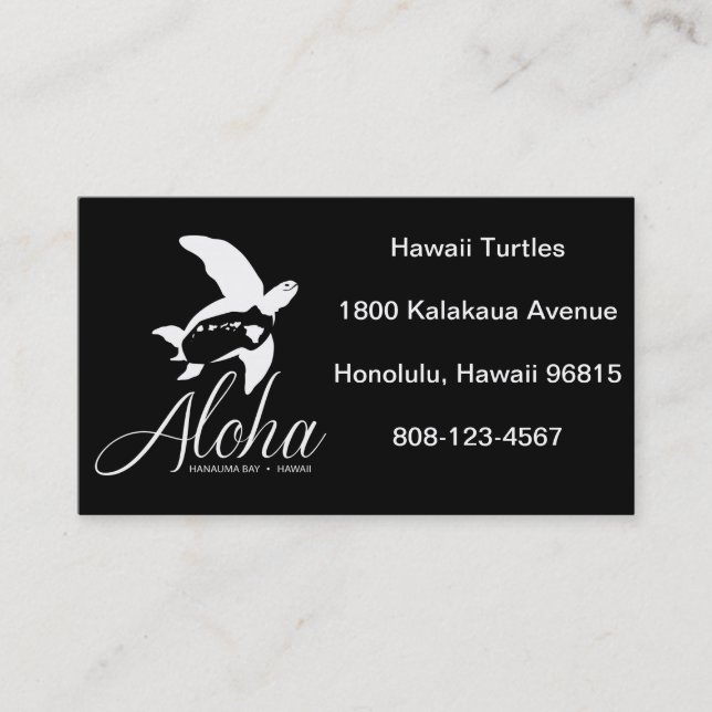 Hawaii Honu Turtle Business Card (Front)