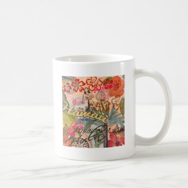 Hawaii Hula Travel Flower Vintage Coffee Mug (Right)