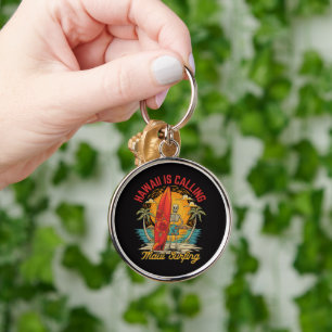 Hawaii Is Calling Maui Surfing Island Vibes  Key Ring