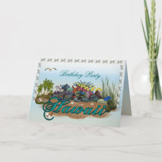 Hawaii island Birthday Party Invitation