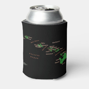 Hawaii island map bottle wrap can cooler