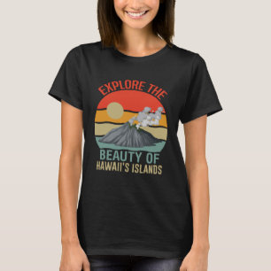 Hawaii island of sun beach waves and palm trees 5 T-Shirt
