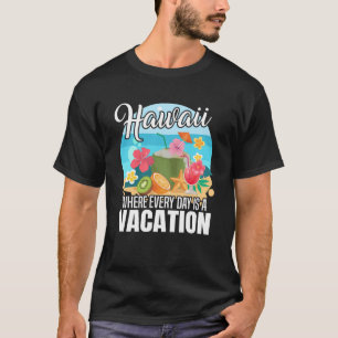 Hawaii island of sun beach waves and palm trees 9 T-Shirt
