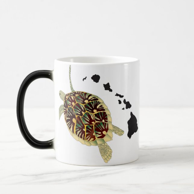 Hawaii Islands and Hawaii Turtle Magic Mug (Left)