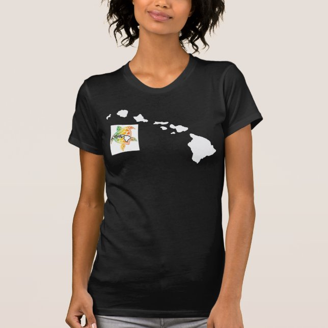 Hawaii Islands and Turtle T-Shirt (Front)