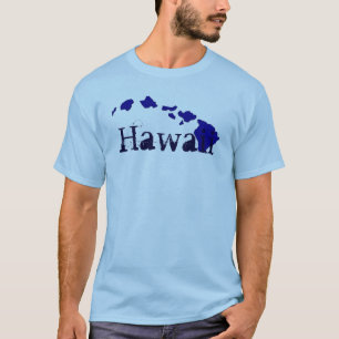 Hawaii islands blue theme guys tee