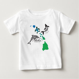 Hawaii Islands Chain - Hawaii Dolphin and Whale Baby T-Shirt