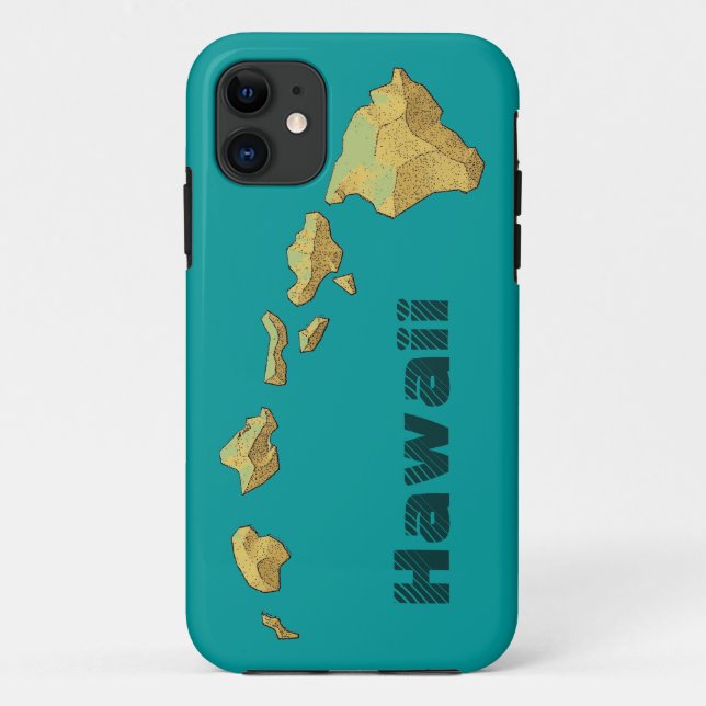 Hawaii islands gold teal blue green iphone 5 case (Back)