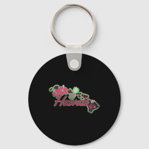 Hawaii Islands Hibiscus Flowers Aloha Hawaii Luau Key Ring