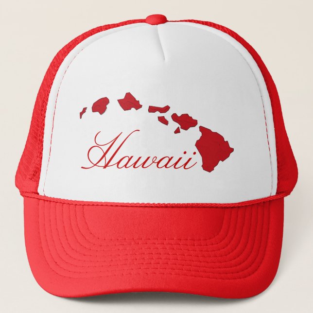 Hawaii islands red white hat (Front)