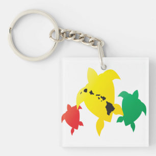 Hawaii Islands Turtle Key Ring