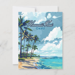 Hawaii Kai Honolulu Oahu Hawaii Retro Card