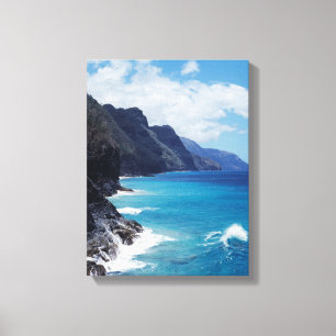 Hawaii, Kauai, Waves from the Pacific Ocean Canvas Print