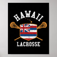 Hawaii Lacrosse Vintage Aloha State Flag Lax Tee