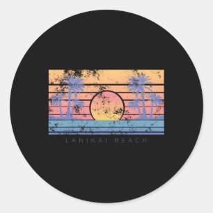 Hawaii Lanikai Beach S Distressed Classic Round Sticker