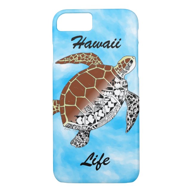 Hawaii Life with Sea Turtle Tribal Case-Mate iPhone Case (Back)