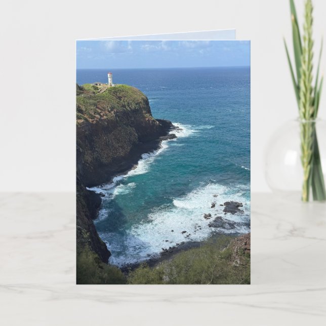 Hawaii Lighthouse Blank Greeting Card (Front)