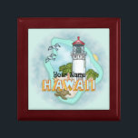 Hawaii Lighthouse custom name Gift Box<br><div class="desc">Hawaii Lighthouse custom name gift box by ArtMuvz Illustration. Matching watercolor lighthouse t shirt, apparel, nautical clothing, lighthouse collector apparel. Lighthouse gifts are a great way to show someone you care, especially if they love the ocean, the coast, or lighthouses themselves. Lighthouses are iconic symbols of hope, guidance, and safety,...</div>