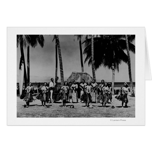 Hawaii - Line of Hula Girls Dancing (Front Horizontal)