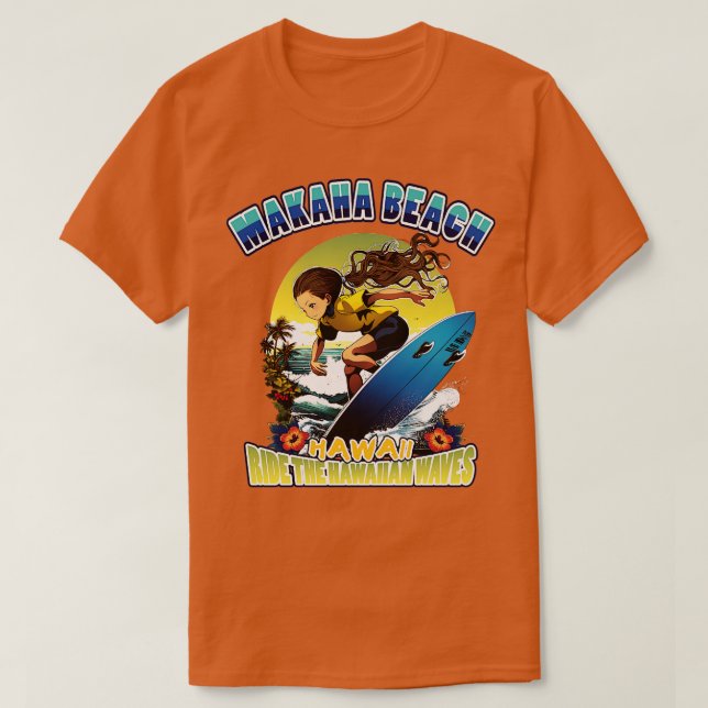 Hawaii makaha beach surfing 80802 TShirt (Design Front)