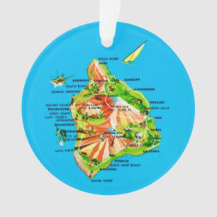 Hawaii Map Ornament