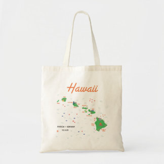 Hawaii Map Tote Bag