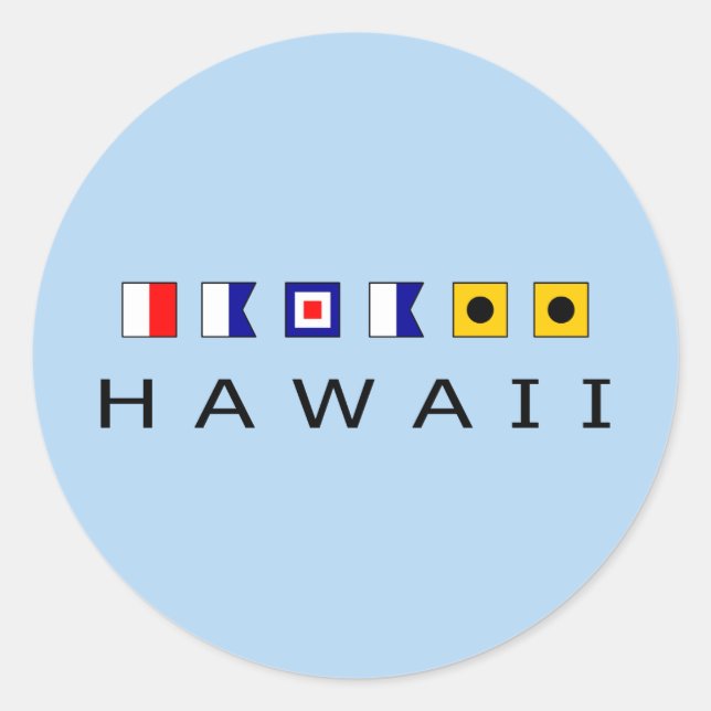 Hawaii Nautical Maritime Sailing Flags Light-Colou Classic Round Sticker (Front)