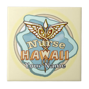 Hawaii Nurse Caduceus tile