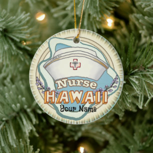 Hawaii Nurse	 Ceramic Tree Decoration