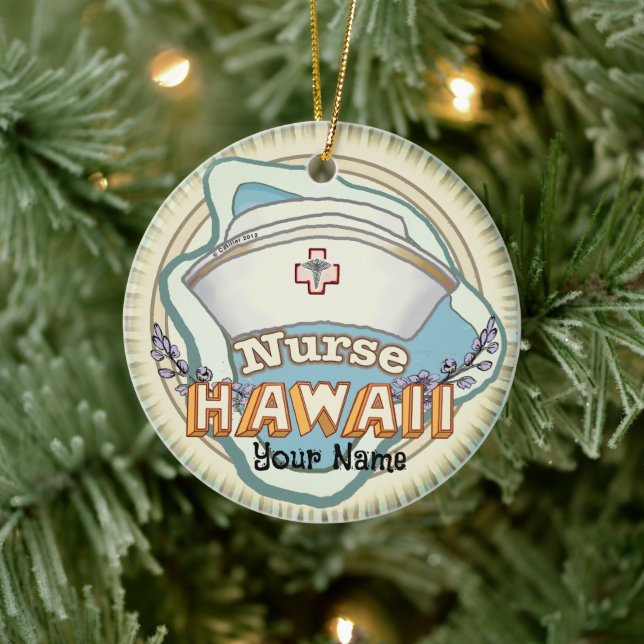 Hawaii Nurse Ceramic Tree Decoration (Tree)