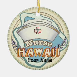 Hawaii Nurse Ceramic Tree Decoration