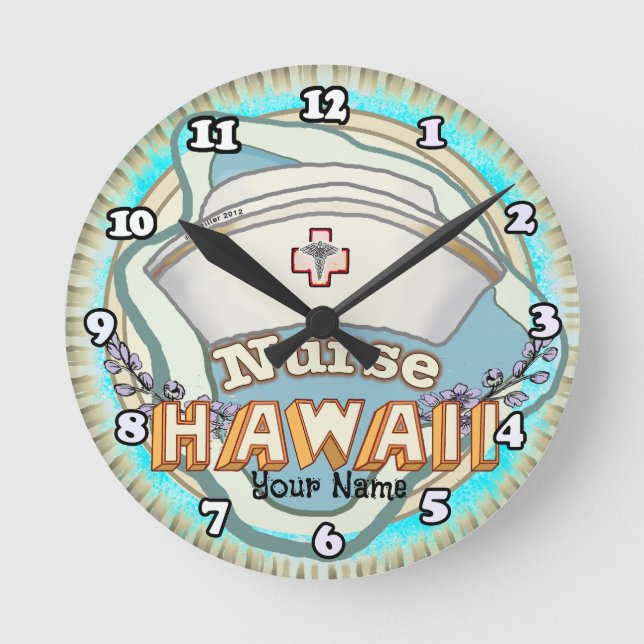 Hawaii Nurse Round Clock (Front)