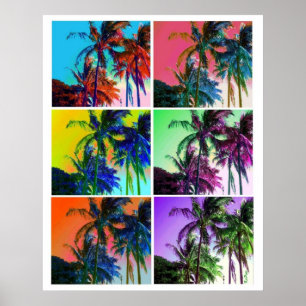 Hawaii Palm Tree Collage Poster