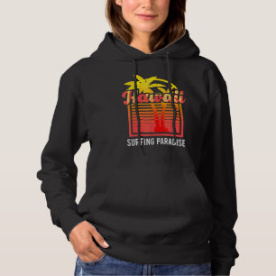 Hawaii Palm Tree Surfing Paradise Beach Island Sum Hoodie