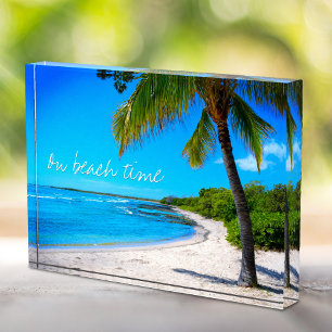 Hawaii Palm Tree Tropical Beach On Beach Time Photo Block