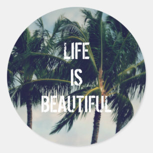 Hawaii Palm Trees    Classic Round Sticker