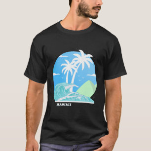 Hawaii Palms Island South Seas Surfing Aloha Souve T-Shirt