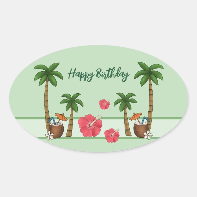 Hawaii personalisi oval sticker (Front)