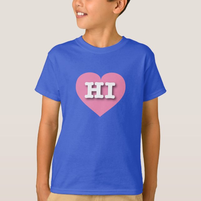 Hawaii Pink Heart - I love HI T-Shirt (Front)