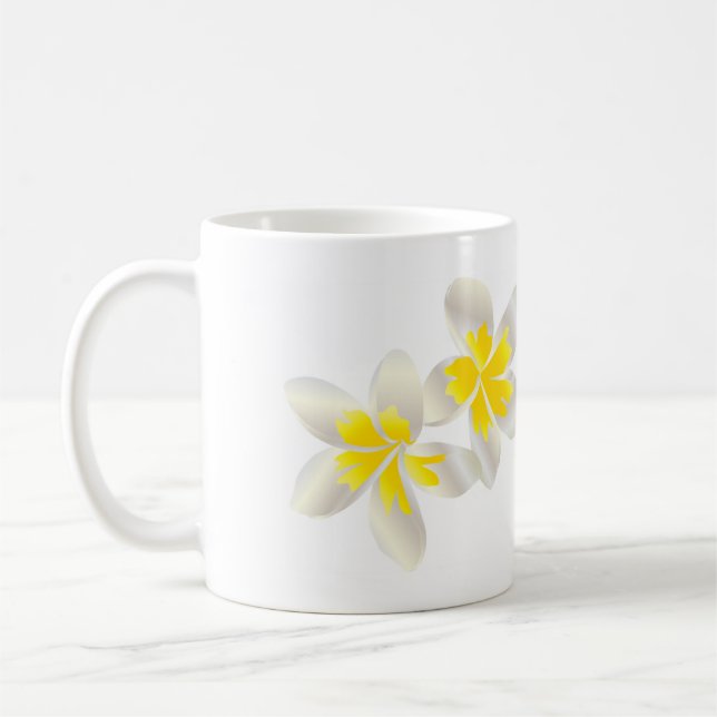 Hawaii Plumeria Flowers Coffee Mug (Left)