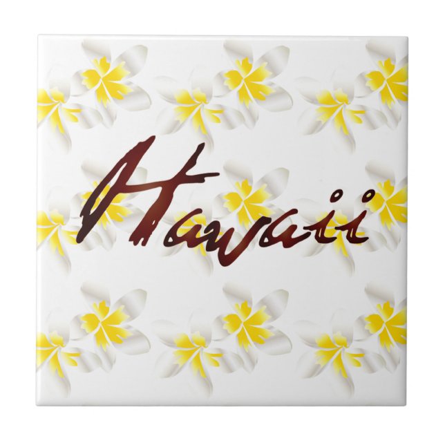 Hawaii Plumeria Flowers Tile (Front)