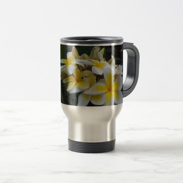 Hawaii Plumeria Flowers Travel Mug (Front Right)