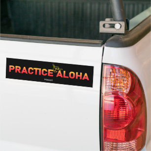Hawaii Practice Aloha Lava Shaka (Hang loose) Bumper Sticker