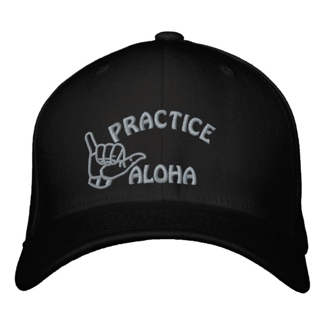 Hawaii Practice Aloha Shaka (Hang loose) Embroidered Hat (Front)