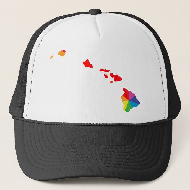 hawaii pride. angled. trucker hat (Front)