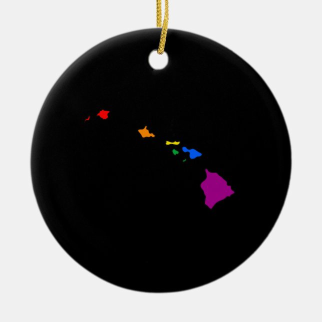 HAWAII PRIDE -.png Ceramic Tree Decoration (Front)