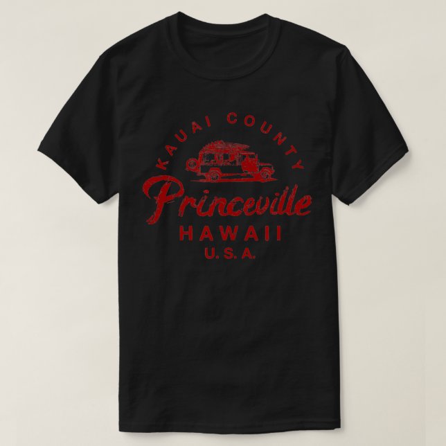 Hawaii Princeville Kauai Vintage Hawaiian Surfing  T-Shirt (Design Front)